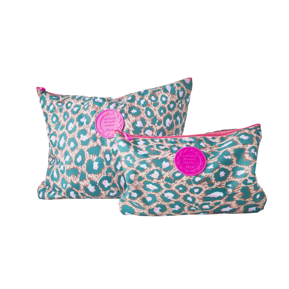 Set of 2 Holiday Packing Pouches Leopard Print By Rice DK Vibrant Home